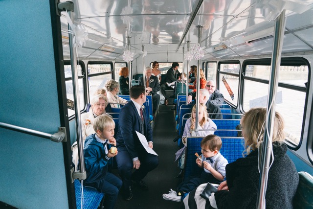 wedding bus by wedding photographer Adam Edwards