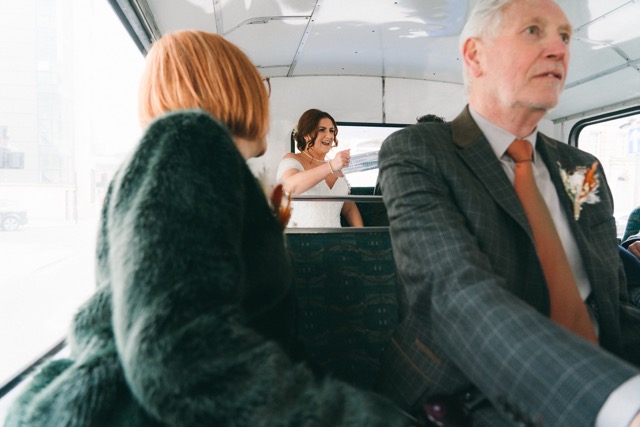 wedding bus by wedding photographer Adam Edwards