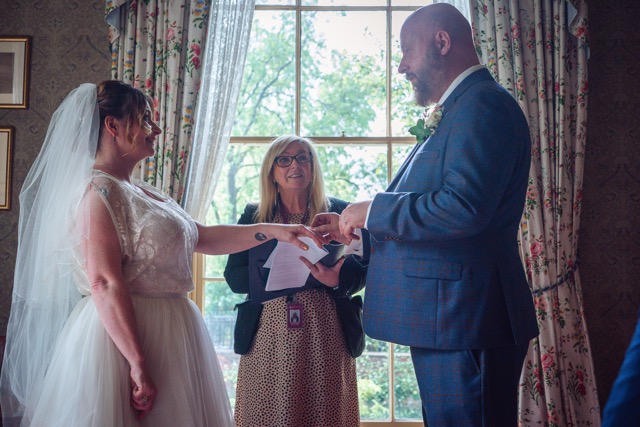 Wedding ceremony a Elizabeth Gaskell's House, Manchester, by photographer Adam Edwards