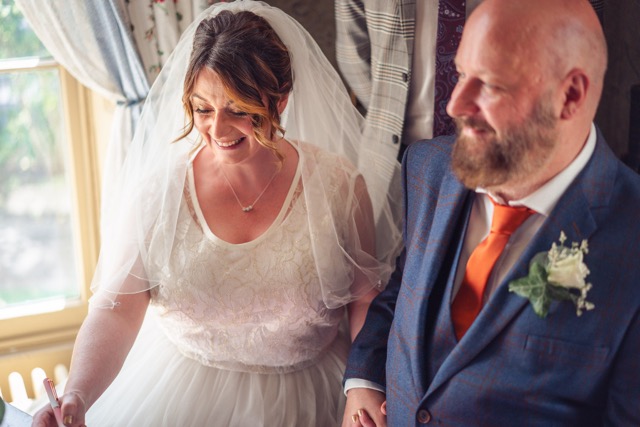 Wedding ceremony a Elizabeth Gaskell's House, Manchester, by photographer Adam Edwards