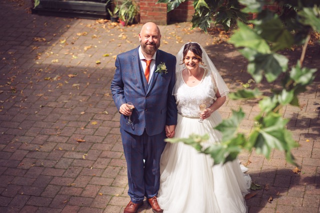 Wedding guests at Elizabeth Gaskell's House in Manchester by photographer Adam Edwards