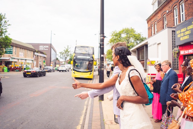 “We’re taking the bus.”